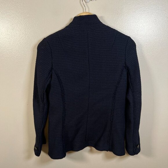 Rag and Bone Slade Tweed Blazer Womens Size 4 Navy Blue Work Career Professional - Picture 2 of 12